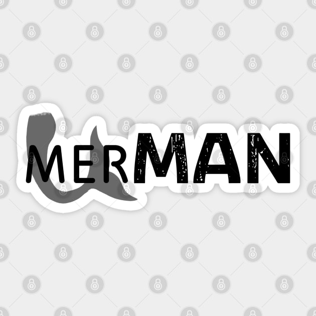 Mer-man Funny T-Shirt design | Mens | Boys Sticker by ABcreative